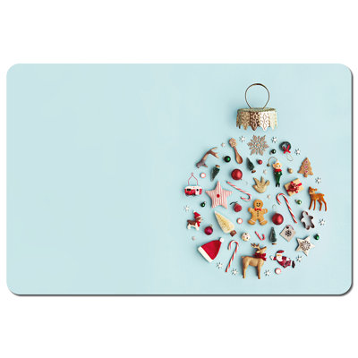 Dowling Polyester, Wood, Polyester Coated Hardwood Abstract Rectangle Placemat