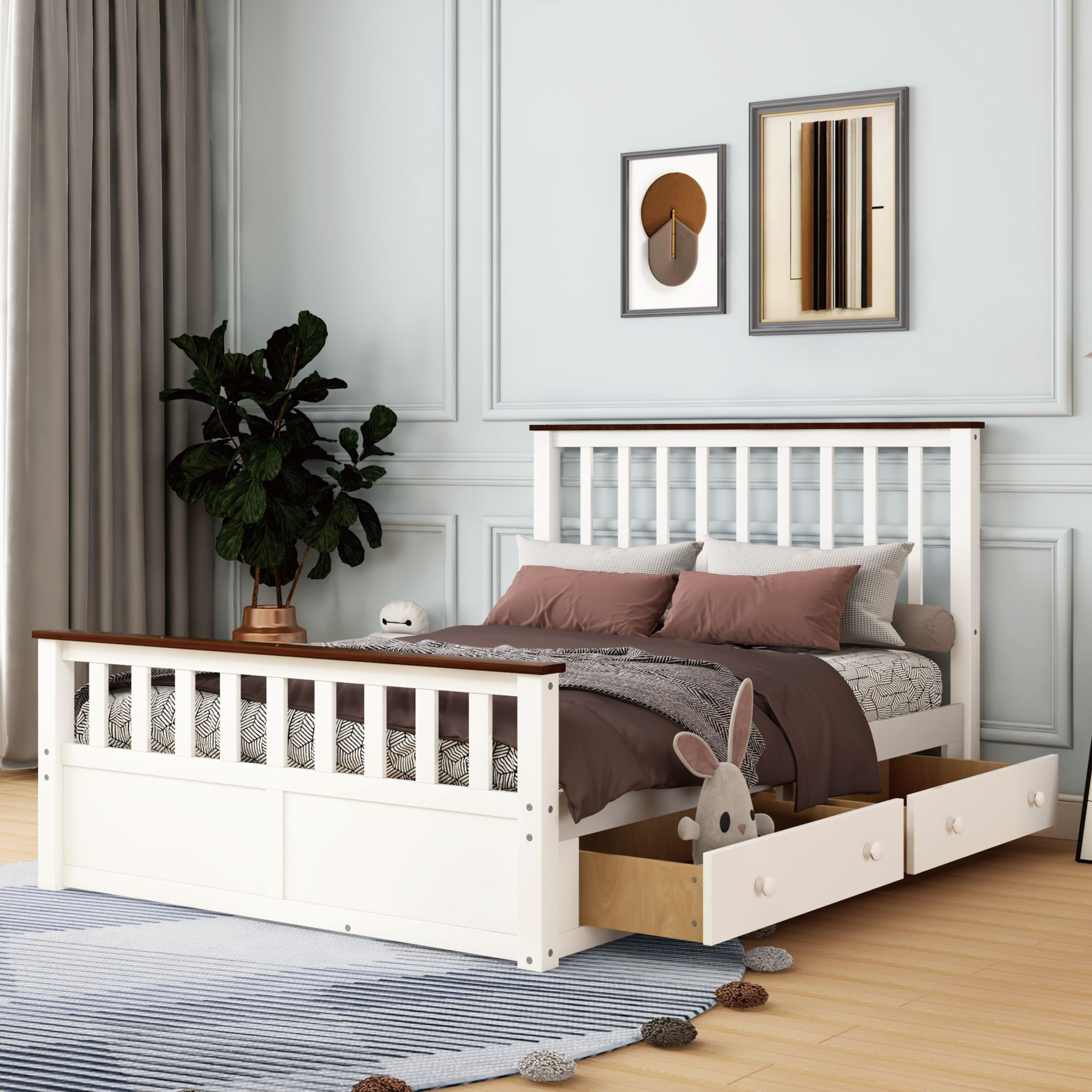Red Barrel Studio® Manufactured Wood + Solid Wood Slat Storage Bed ...