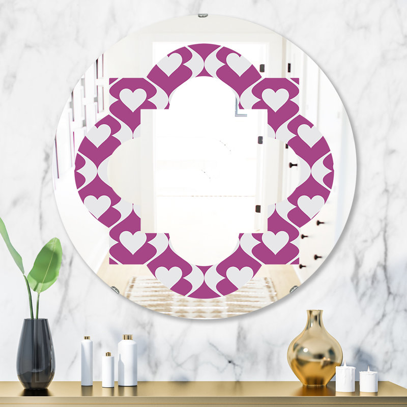 Miroir mural éclectique à motif quadrilobe, H 23,6 po x l 23,6 po