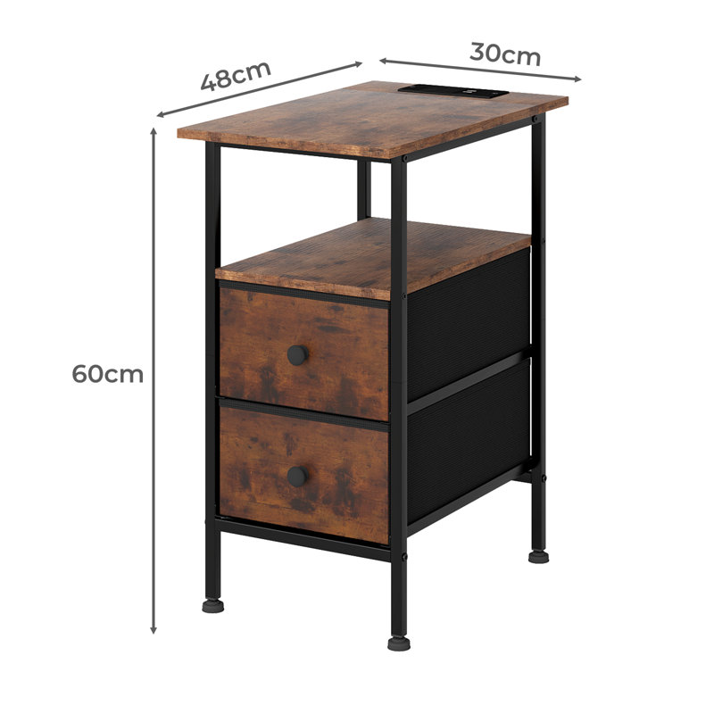 48cm W Manufactured Wood Bedside Table