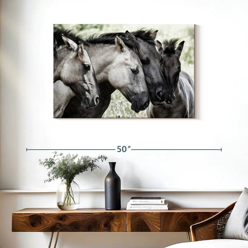 Van Den Four Konik Horses, H 24 po x l 36 po