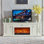 Meuble télé avec foyer Vintage Style