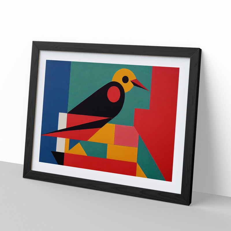 Overwhelming Abstract Bird - Framed Print, Black, 46cm H x 64cm W x 2cm D