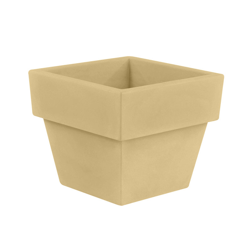 Vaso Resin Pot Planter, Ecru, 16.75" H x 19.75" W x 19.75" D