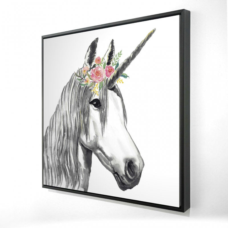 Toile encadrée licorne - Décoration de chambre à cheval | Home Wall Art, H 25,25 po x l 25,25 po