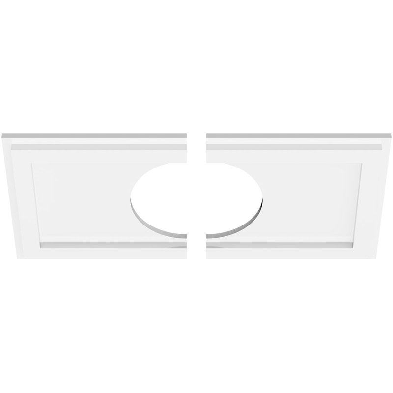 22"W x 11"H x 7"ID x 7 1/2"C x 1"P Rectangle Architectural Grade PVC Contemporary Ceiling Medallion, Two Piece