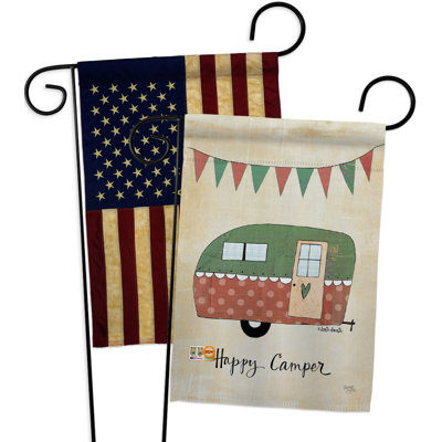 Drapeau de jardin en polyester 19 x 13 po Camper