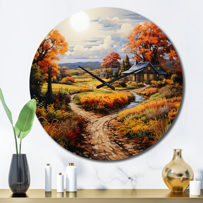 Farmhouse Harvest Pointillism - Horloge murale campagne