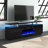 Bhhatu 2 Tier High 70" Gloss TV Stand with Electric Fireplace Included, Black-941447219-959740916