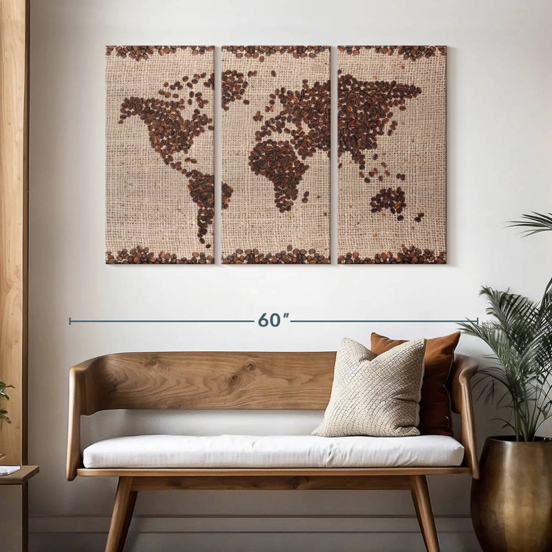 Yarlin Coffee Map, 32" H x 50" W