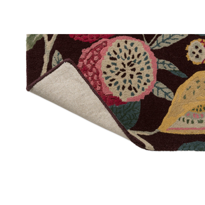 Hand Tufted Floral Area Rug, Rectangle 6'7" x 9'2"