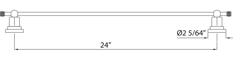 Campo™ 24" Towel Bar, Polished Nickel, 2.08" H x 20.08" L x 2.36" D