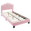 Lit tapissier en forme de fleur, tête de lit à fleurs élégante avec bande lumineuse à DEL et tissu sherpa pour un style de chambre à coucher charmant,-1572601487-1572601480