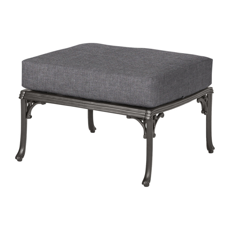 Michigan Outdoor Ottoman, Cast Slate Sunbrella® Plainweave, Vintage