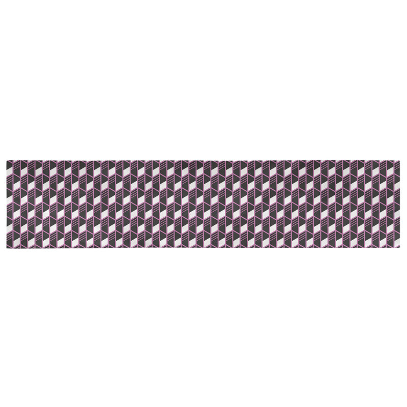 Chemin de table géométrique Avicia, 72 po x 16 po, Polyester, Rose