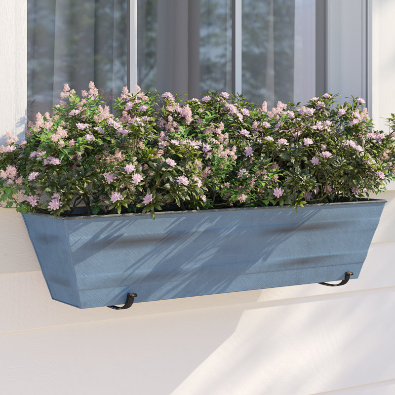Jaimee-Lea Metal Window Box Planter, Nantucket Blue
