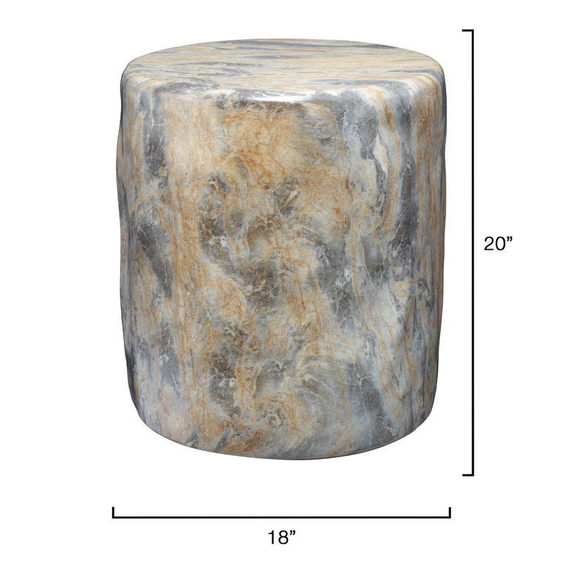 Table d'appoint en cèdre, gris marbré, Marbled Grey