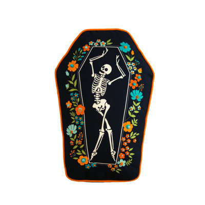 Skeleton Coffin Dance Shaped Halloween Throw Pillow