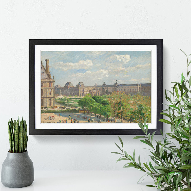 Place Du Carrousel in Paris by Camille Pissarro - Framed Print, Black Framed, 36cm H x 48cm W x 2cm D