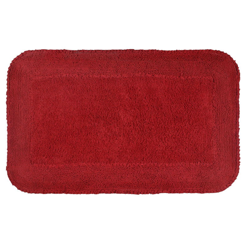 Tapis pour salle de bain Maytham, Rouge, Rectangle - l 24 po x L 40 po