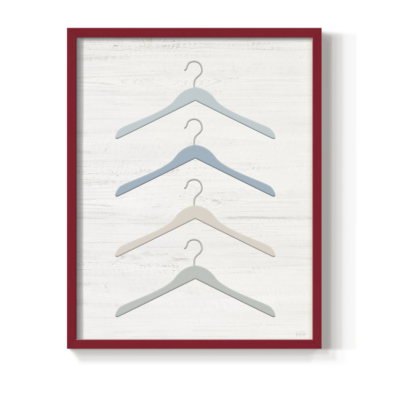 Laundry Langes, reproduction encadrée - bois massif, H 15 po x l 12 po, Rouge