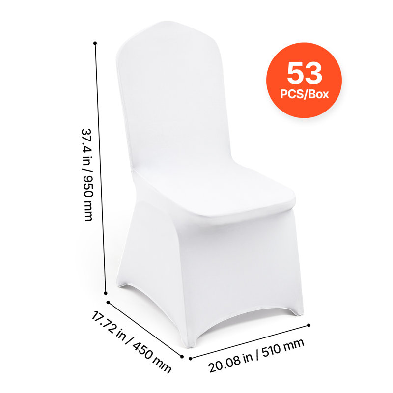 Housses de chaise, housse de chaise en spandex de polyester, housse de protection extensible pour chaises à devant plat, housse universelle pour les banquets de mariage (blanc)