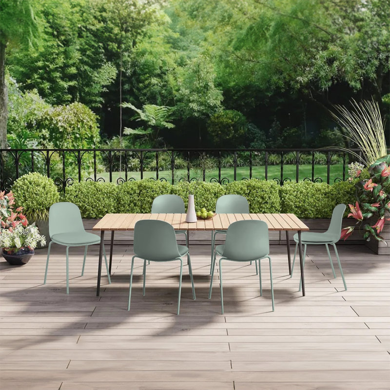 Appley Modern Stackable Dining Chairs – Set of 2, Plastic Seat with Padded Cushion & Metal Legs for Kitchen or Dining Room