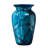 Hand-blown peacock blue feather textured colored glass table fashionable vase with glazed glass textured wide-mouth decorative modern vase-109767086