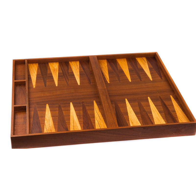 Ensemble de jeu de backgammon et de dames en teck