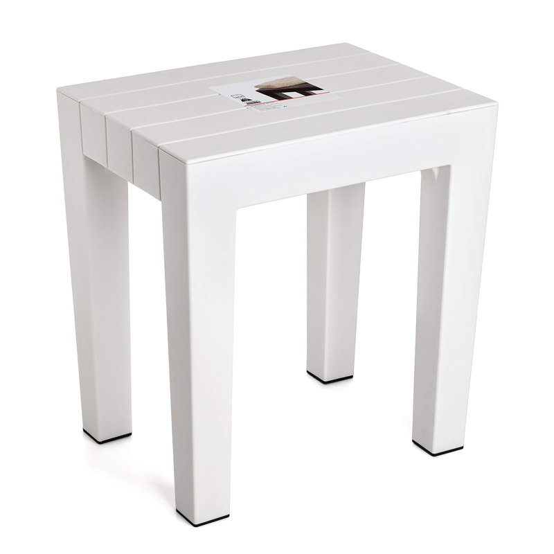 High-Density Polyethylene (HDPE) Accent Stool, White