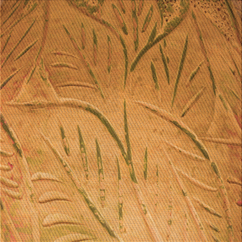 Tapis floral floral orange, Carré 6 pi