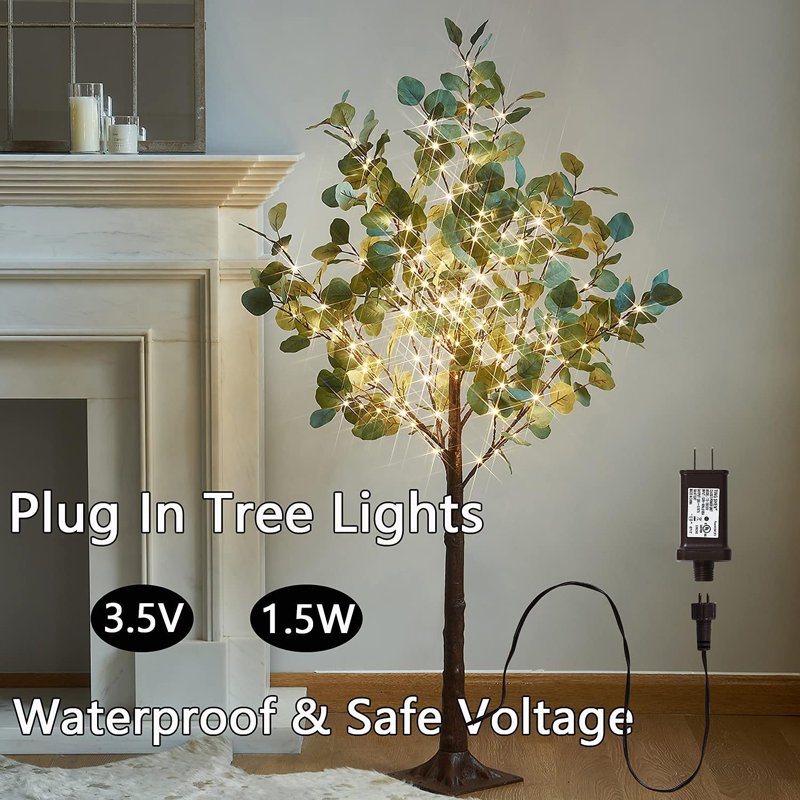 4 ft Lighted Eucalyptus Tree with 160 LEDs