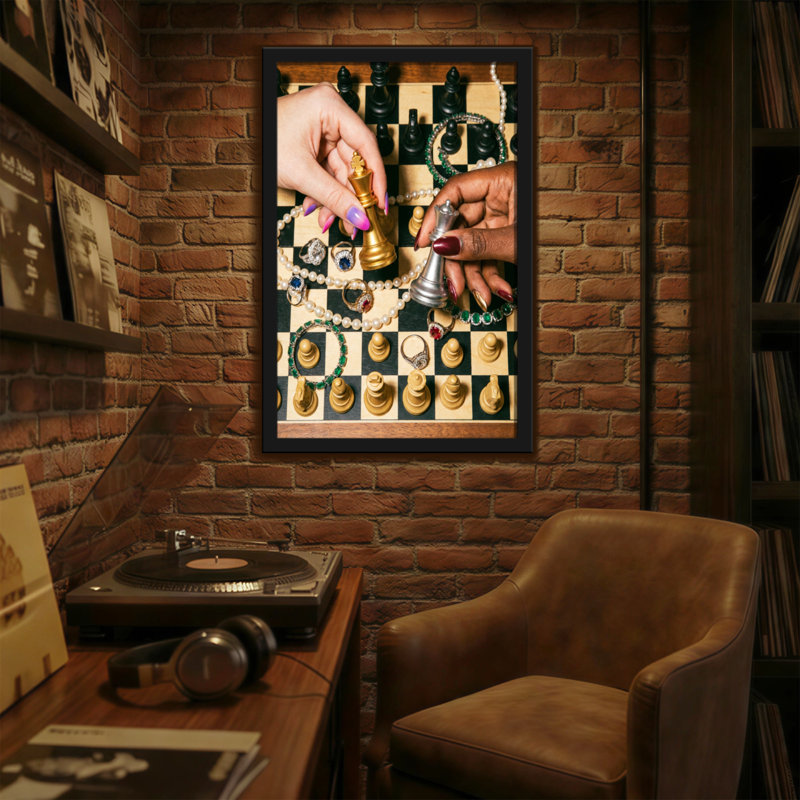Jeu d'échecs mode mains de bijoux, H 18 po x l 12 po