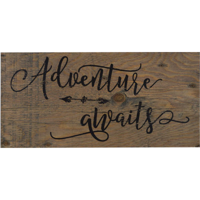 Aventure attend-impression d’art textuel sur bois