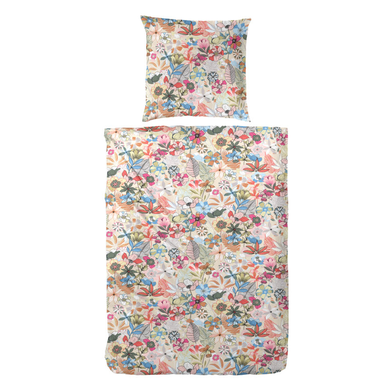 Cotton Floral Duvet Cover Set with Pillow Shams Included