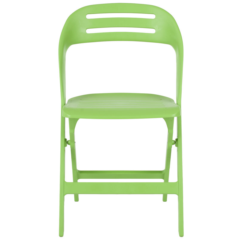 Chaise pliante en plastique Drevaughn, Vert