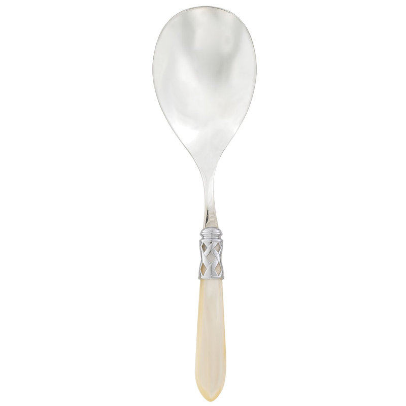 Aladdin Stainless Steel Serving Spoon, Brilliant Ivory