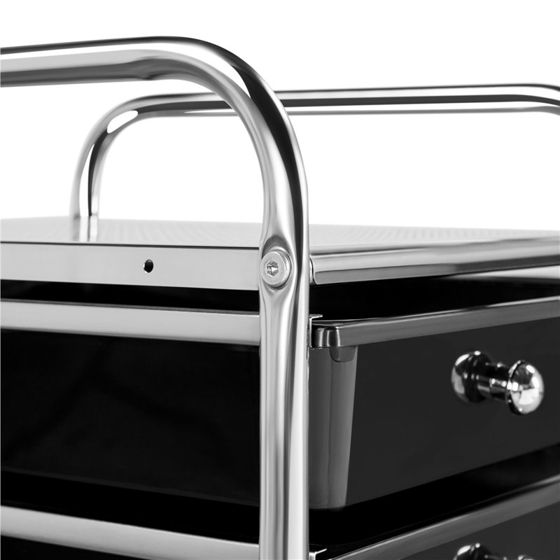90.5cm H x 36.5cm W Utility Cart with Wheels, Black