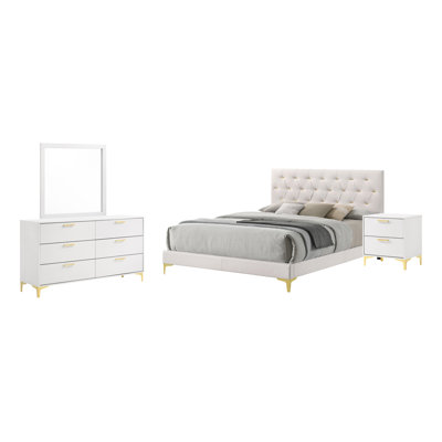 Sentell 4 - Piece Bedroom Set in White by Mercer41
