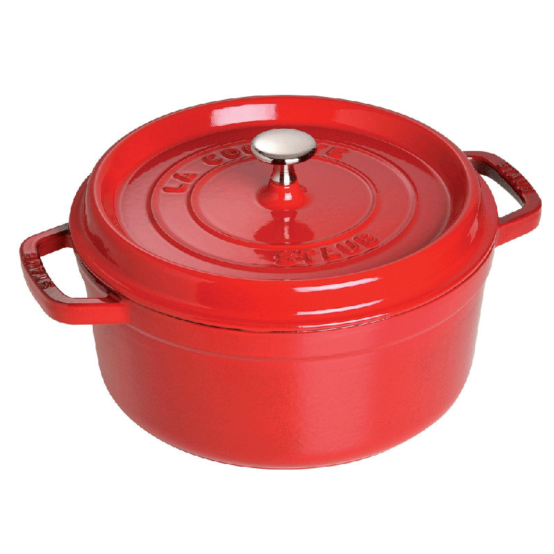 La Cocotte Cast Iron Round Cocotte, 2.75 quarts, Cherry