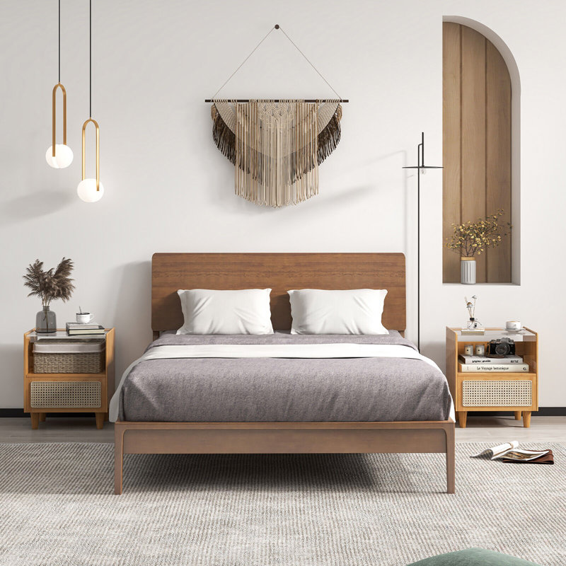 Alaizha 17'' W Solid Wood Nightstand, Natural