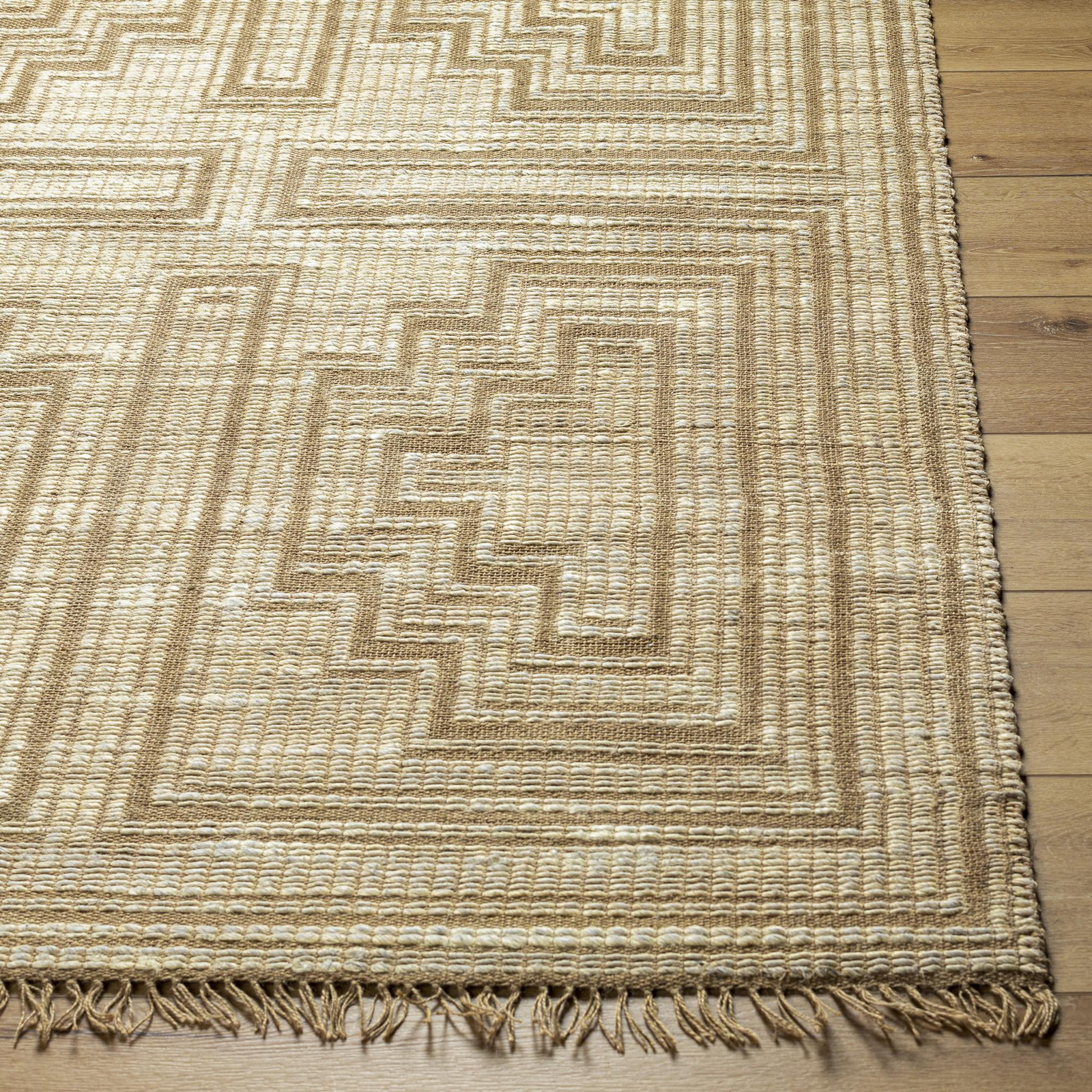 Sapulpa Flatweave Geometric Jute Rug, Rectangle 8' x 10'