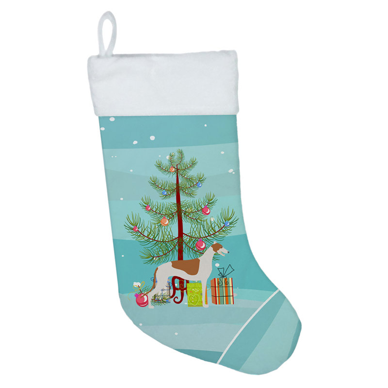 Chaussette de noël joyeux de noël, Lévrier brun