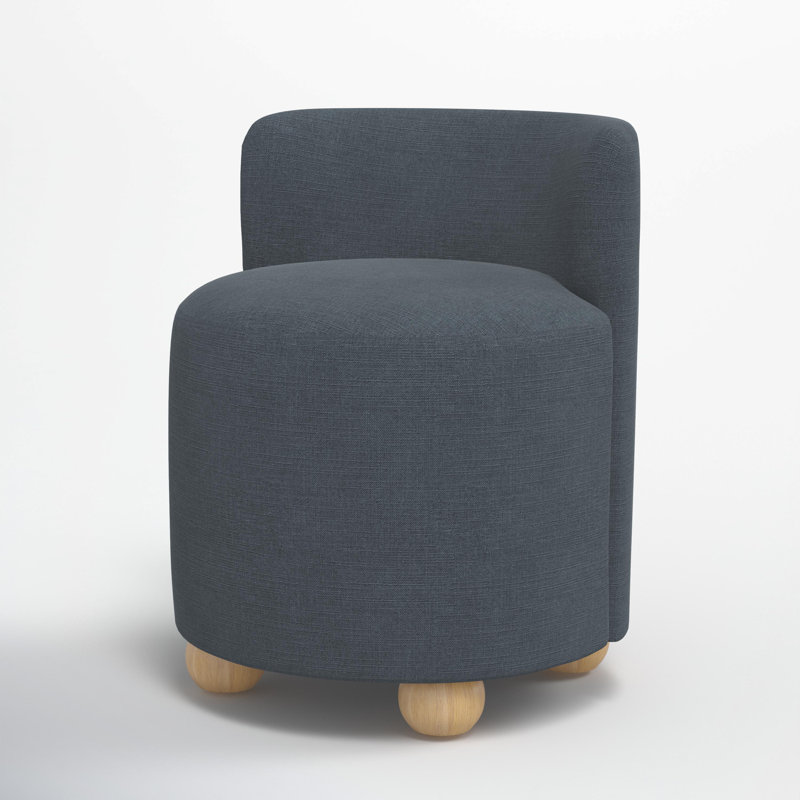 Fauteuil de coiffeuse Bee, Lin bleu marine classique