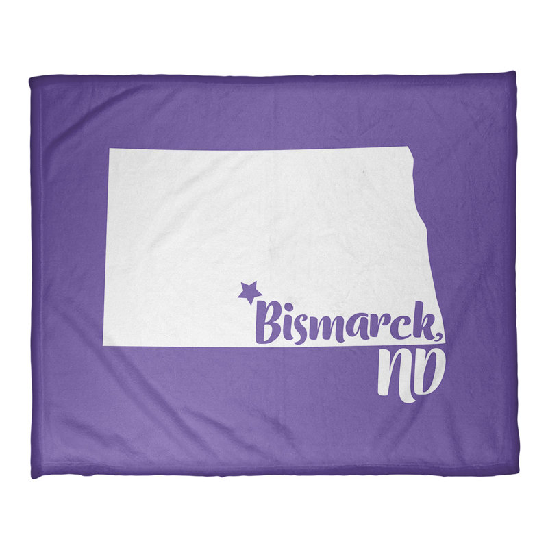 Jeté polaire bismarck north dakota, l 52,5 po x L 62,5 po, Mauve