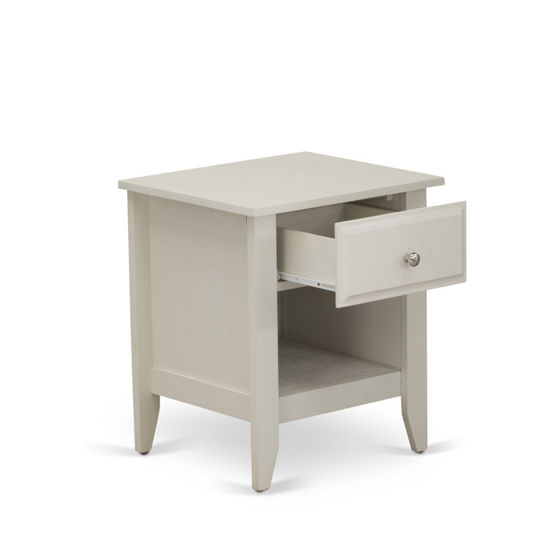 Table de bout rectangulaire avec tiroir pour chambre à coucher, crème au beurre brossée Gallatin, Crème