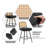 Upholstered Swivel Counter Stool With Rattan Backrest-106484830-106484829