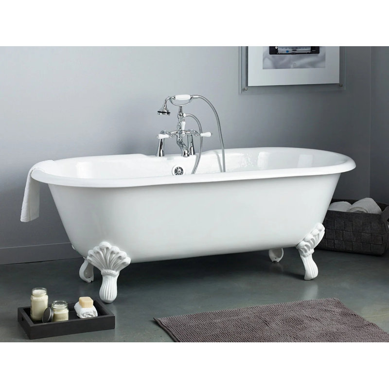 Regal 61'' L Soaking Bathtub, White Interior with White Exterior, White