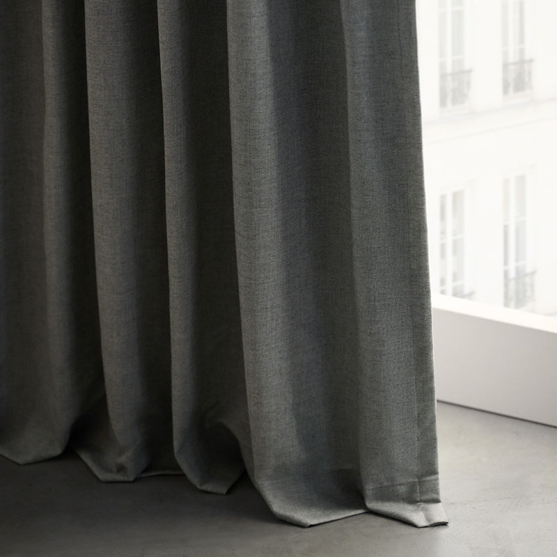  Sunbrella® Delaney Blackout Curtain, Gray, 50" W x 108" L