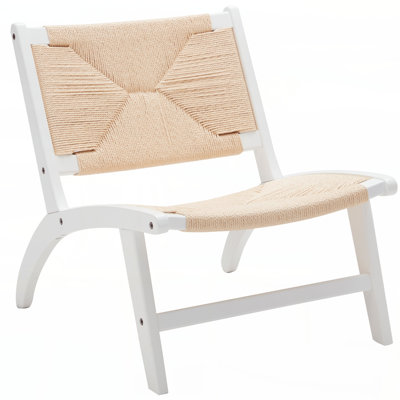 Chaises d'appoint modernes pour le salon, chaise d'appoint de style Mid-Century, chaise d'appoint en bois de cognac scandinave naturel en bois de hêtre tressé et tissé en jute